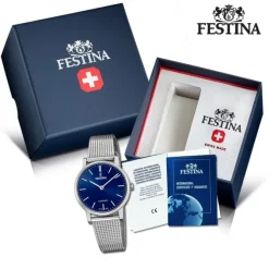 Festina Damenuhr Edelstahl silber Festina Swiss Made Armbanduhr UF20015/2