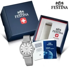 Festina Damenuhr Edelstahl silber Festina Swiss Made Armbanduhr UF20015/4