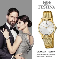 Festina Damenuhr Edelstahl gold Festina Swiss Made Armbanduhr UF20023/1