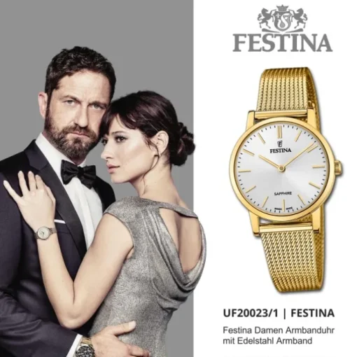 Festina Damenuhr Edelstahl gold Festina Swiss Made Armbanduhr UF20023/1