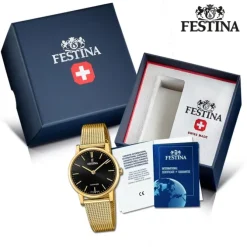 Festina Damenuhr Edelstahl gold Festina Swiss Made Armbanduhr UF20023/3
