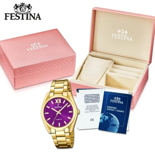 Festina Damenuhr Edelstahl gold Festina Boyfriend Armbanduhr UF20640/3