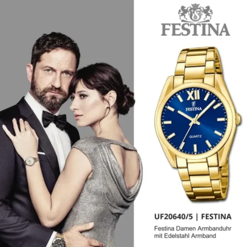 Festina Damenuhr Edelstahl gold Festina Boyfriend Armbanduhr UF20640/5