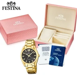 Festina Damenuhr Edelstahl gold Festina Boyfriend Armbanduhr UF20640/6