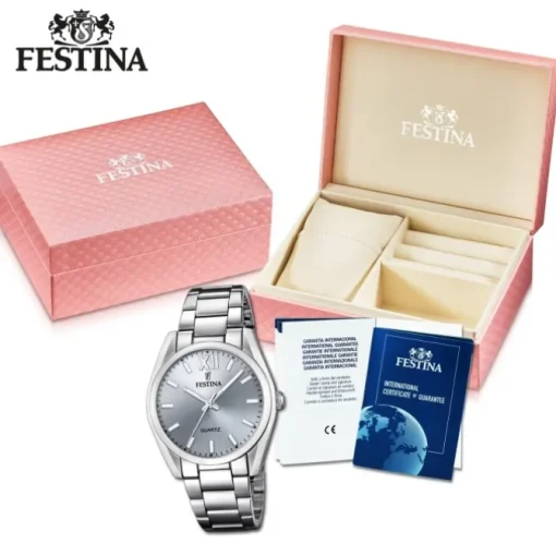Festina Damenuhr Edelstahl silber Festina Boyfriend Armbanduhr UF20622/J