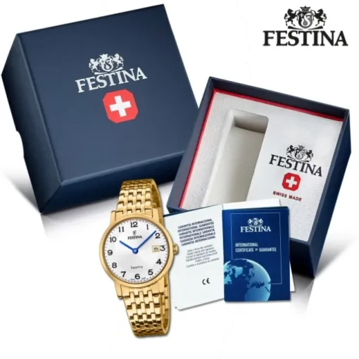Festina Damenuhr Edelstahl gold Festina Swiss made Armbanduhr UF20021/4