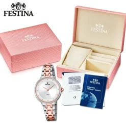 Festina Damenuhr Edelstahl silber rosé Festina Mademoiselle Armbanduhr UF20626/1