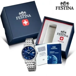 Festina Damenuhr Edelstahl silber Festina Swiss Made Armbanduhr UF20019/2