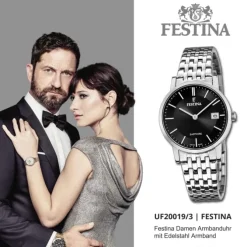 Festina Damenuhr Edelstahl silber Festina Swiss Made Armbanduhr UF20019/3