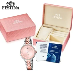 Festina Damenuhr Edelstahl silber rosé Festina Mademoiselle Armbanduhr UF20626/2