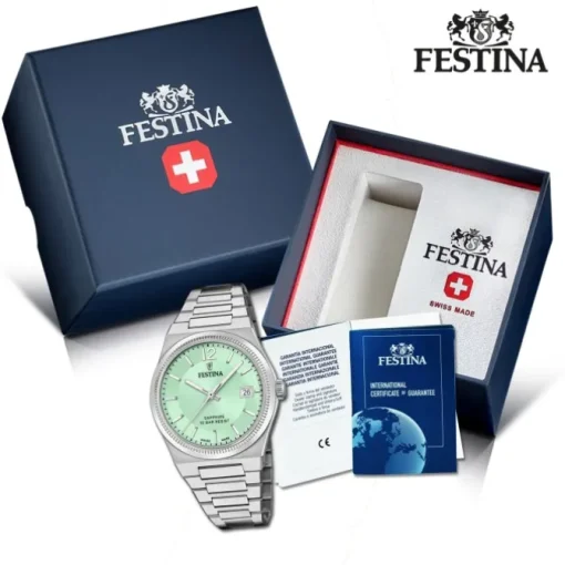 Festina Damenuhr Edelstahl silber Festina Swiss made Armbanduhr UF20035/3