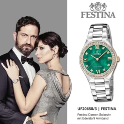 Festina Damenuhr Edelstahl silber Festina Solar Energy Solaruhr UF20658/3