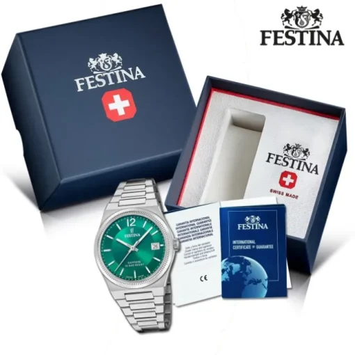 Festina Damenuhr Edelstahl silber Festina Swiss made Armbanduhr UF20035/5