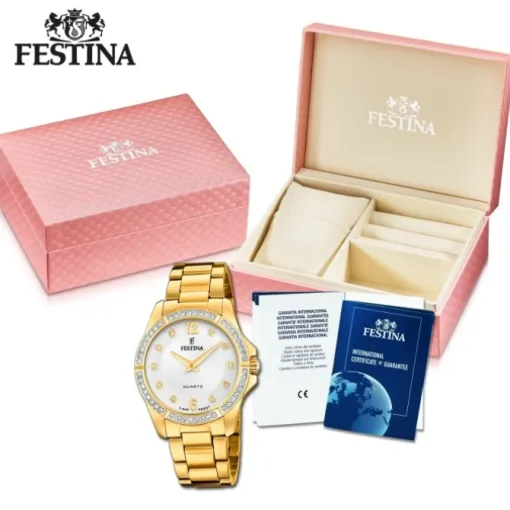 Festina Damenuhr Edelstahl gold Festina Mademoiselle Armbanduhr UF20596/1