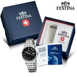 Festina Damenuhr Edelstahl silber Festina Swiss Made Armbanduhr UF20019/3