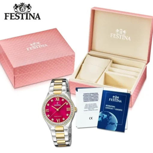 Festina Damenuhr Edelstahl silber gold Festina Solar Energy Solaruhr UF20659/3