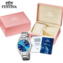Festina Damenuhr Edelstahl silber Festina Boyfriend Armbanduhr UF20622/I