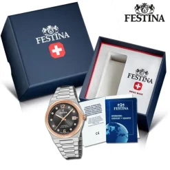 Festina Damenuhr Edelstahl silber Festina Swiss made Armbanduhr UF20037/3