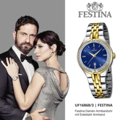 Festina Damenuhr Edelstahl silber gold Festina Mademoiselle Armbanduhr UF16868/3