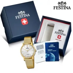 Festina Damenuhr Edelstahl gold Festina Swiss Made Armbanduhr UF20023/1