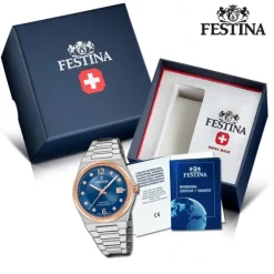 Festina Damenuhr Edelstahl silber rosé Festina Swiss Made Armbanduhr UF20037/2