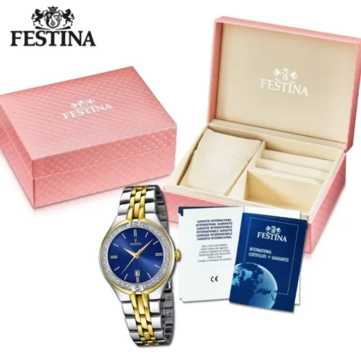 Festina Damenuhr Edelstahl silber gold Festina Mademoiselle Armbanduhr UF16868/3