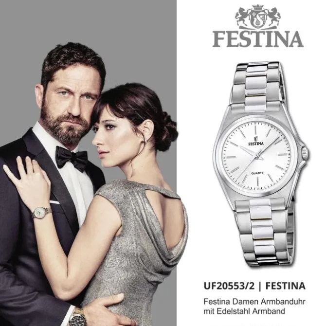 Festina Damenuhr Klassik F20553/2 Armbanduhr Edelstahl silber UF20553/2