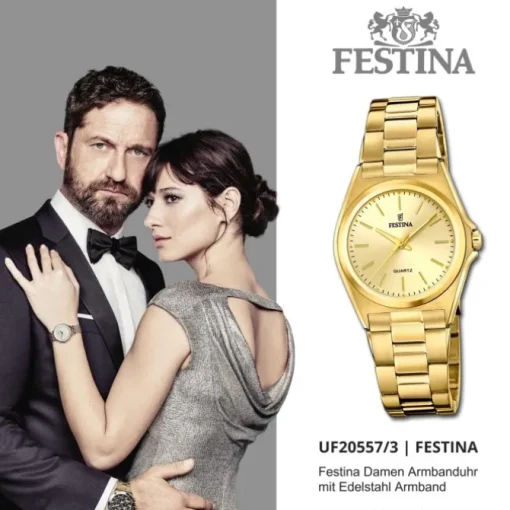Festina Damenuhr Klassik F20557/3 Armbanduhr Edelstahl gold UF20557/3
