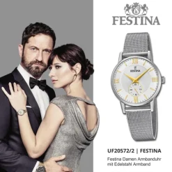 Festina Damenuhr Klassik F20572/2 Armbanduhr Edelstahl silber UF20572/2