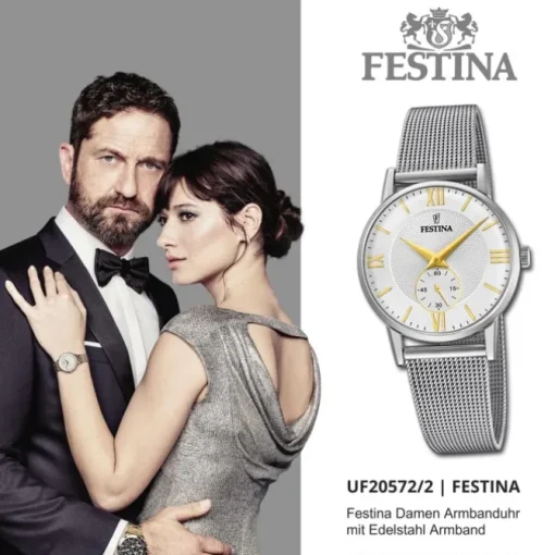 Festina Damenuhr Klassik F20572/2 Armbanduhr Edelstahl silber UF20572/2