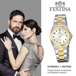 Festina Damenuhr Klassik F20556/1 Armbanduhr Edelstahl silber gold UF20556/1