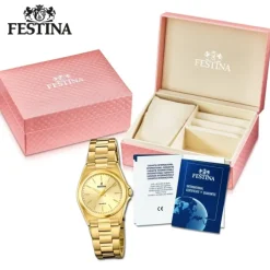 Festina Damenuhr Klassik F20557/3 Armbanduhr Edelstahl gold UF20557/3