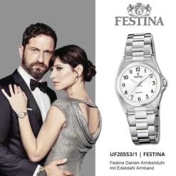 Festina Damenuhr Klassik F20553/1 Armbanduhr Edelstahl silber UF20553/1