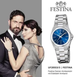 Festina Damenuhr Klassik F20553/3 Armbanduhr Edelstahl silber UF20553/3