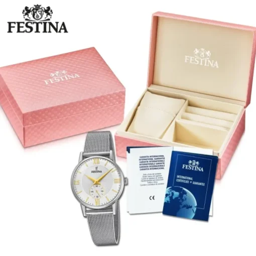 Festina Damenuhr Klassik F20572/2 Armbanduhr Edelstahl silber UF20572/2