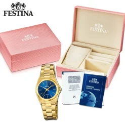 Festina Damenuhr Klassik F20557/4 Armbanduhr Edelstahl gold UF20557/4