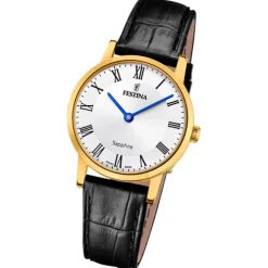 Festina Damenuhr Leder schwarz Festina Swiss made Armbanduhr UF20017/4