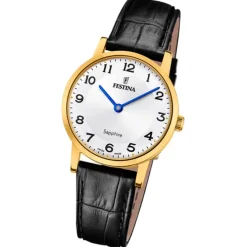 Festina Damenuhr Leder schwarz Festina Swiss made Armbanduhr UF20017/5