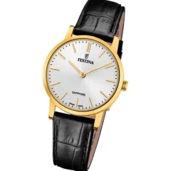 Festina Damenuhr Leder schwarz Festina Swiss Made Armbanduhr UF20017/1