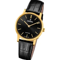 Festina Damenuhr Leder schwarz Festina Swiss Made Armbanduhr UF20017/3