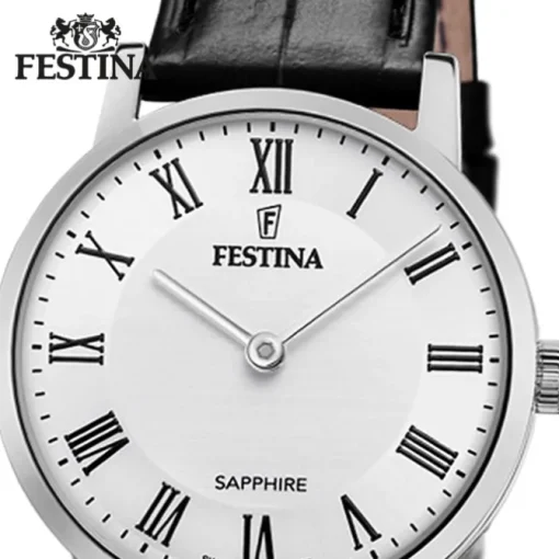 Festina Damenuhr Leder schwarz Festina Swiss Made Armbanduhr UF20013/2