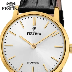 Festina Damenuhr Leder schwarz Festina Swiss Made Armbanduhr UF20017/1