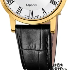 Festina Damenuhr Leder schwarz Festina Swiss made Armbanduhr UF20017/4