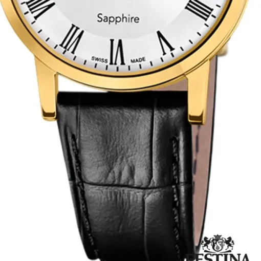 Festina Damenuhr Leder schwarz Festina Swiss made Armbanduhr UF20017/4