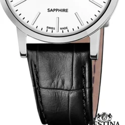 Festina Damenuhr Leder schwarz Festina Swiss Made Armbanduhr UF20013/1