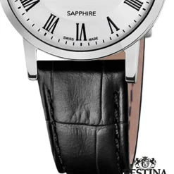 Festina Damenuhr Leder schwarz Festina Swiss Made Armbanduhr UF20013/2