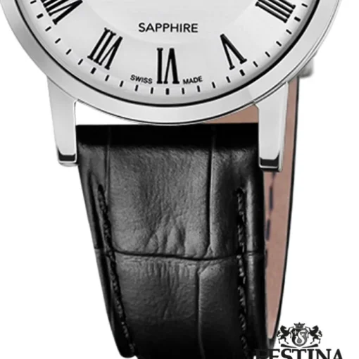 Festina Damenuhr Leder schwarz Festina Swiss Made Armbanduhr UF20013/2