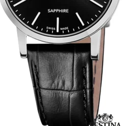 Festina Damenuhr Leder schwarz Festina Swiss Made Armbanduhr UF20013/4