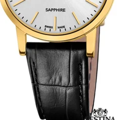 Festina Damenuhr Leder schwarz Festina Swiss Made Armbanduhr UF20017/1