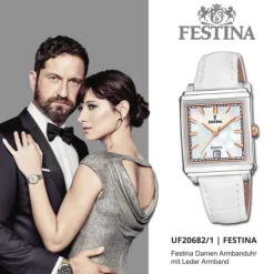Festina Damenuhr Leder weiß Festina Trend Armbanduhr UF20682/1